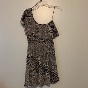One shoulder Animal print dress